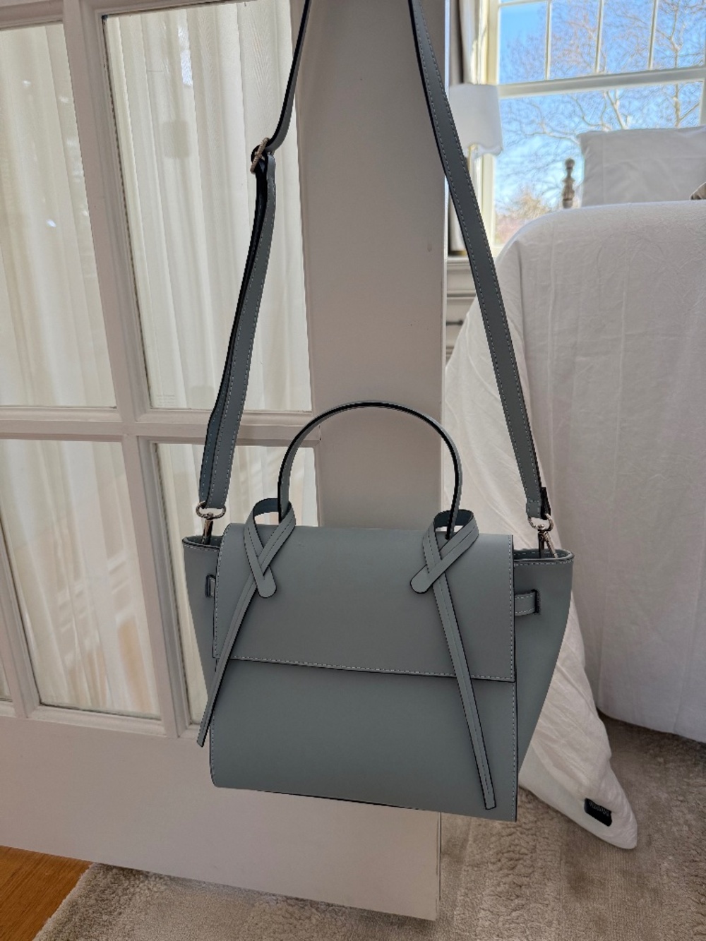 Pale Blue Leather Bag Direct from Italy